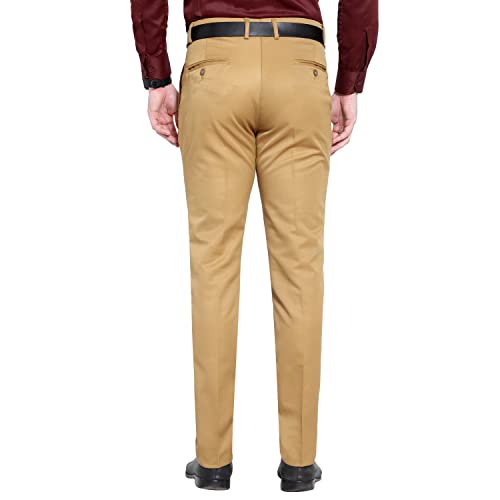 Image of The PS Men's Formal Regular Fit Cotton Blend Black, Dark Grey Combo Trouser (Pack of 2)
