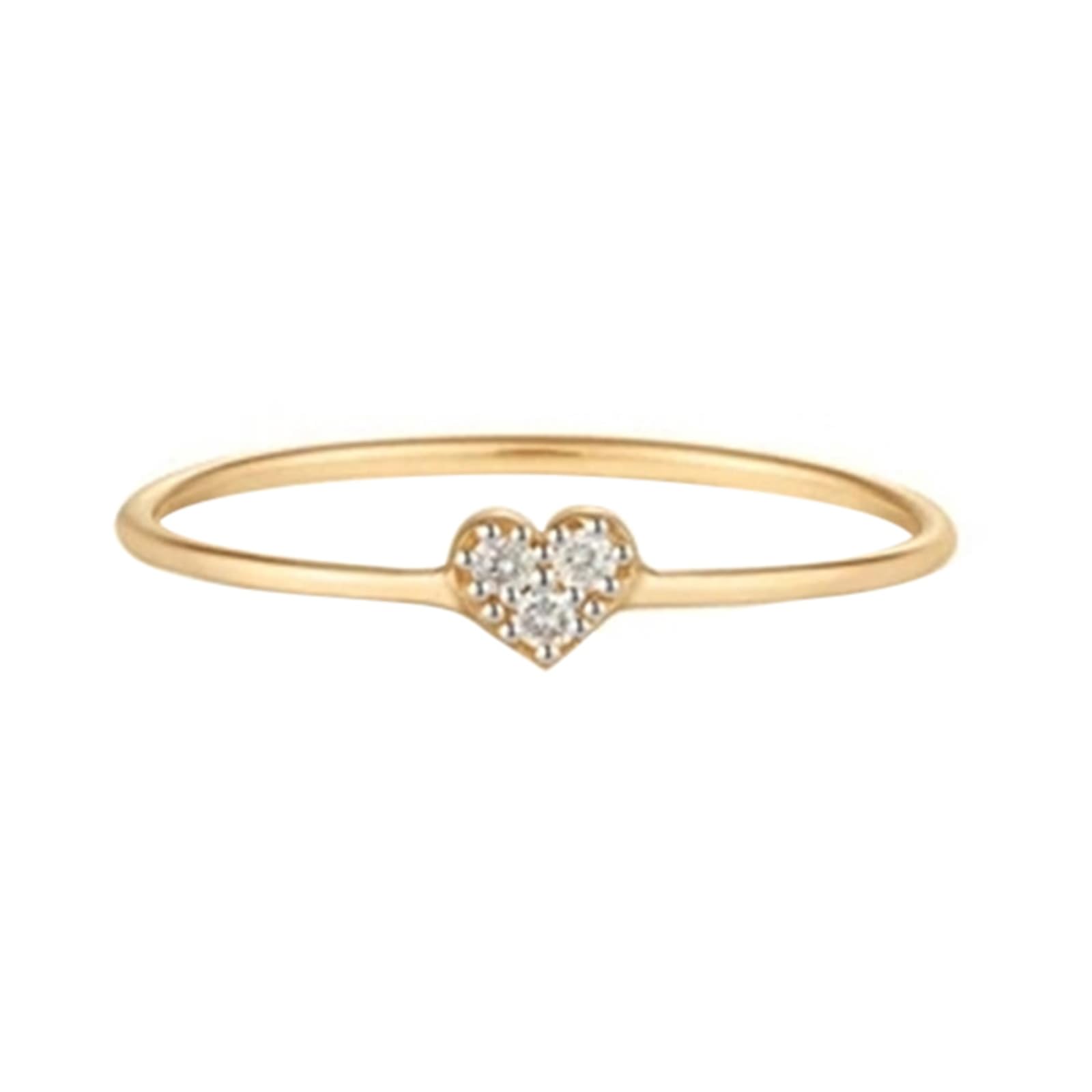 Anillo para tía en forma de corazón oro amarillo regalo de cumpleaños 7