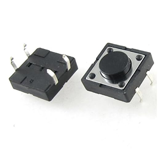 10 st 12x12x5mm momentan taktil klocka knappomkopplare 4 -stifts DIP genomgående hål