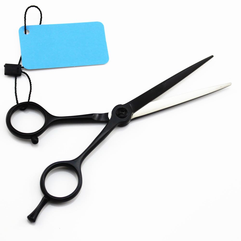 Tijeras de corte de pelo, 5 pulgadas Profesional Japón 440C Tijeras de Acero Negro Corte de Pelo Tijeras de Corte de Pelo de Barbería Makas Tijeras de Corte de Pelo Tijeras de Peluquería