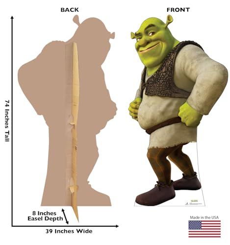 Image of Cardboard People Shrek Life Size Cardboard Cutout Standup - Shrek (2001 Film)