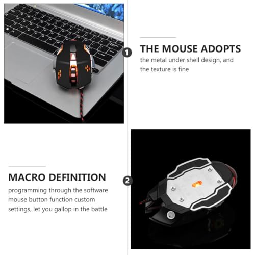 Ratón gaming cable Beaupretty metálico de alta resistencia con 6 botones programables y luces led 7