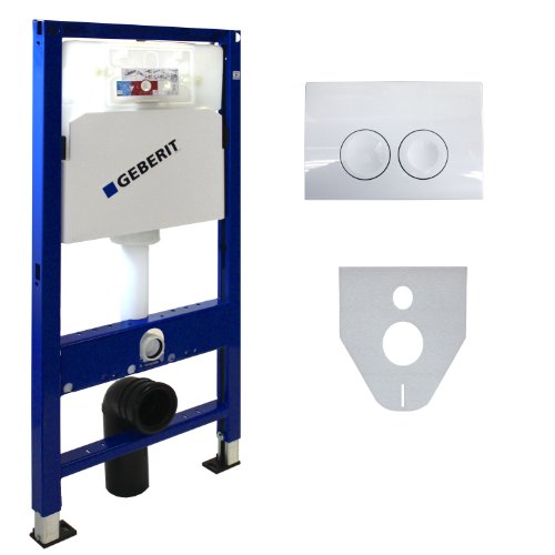 Geberit Duofix Basic UP 100 WC-Vorwandelement WC SET mit Platte Delta 21 weiß Schallschutzset