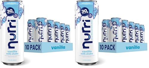 Image of Nurri - 30g Protein Ultra Filtered Milk Shake - Vanilla - Lactose Free, Low Sugar, 150 Calories, 10 Vitamins and Minerals - 11 fl oz, 10 Cans (Pack of 2)