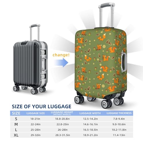 Travel Luggage Cover - Cute Squirrel No.20001 Washable Suitcase Covers Protector Fits 18-32 Inch Luggage4