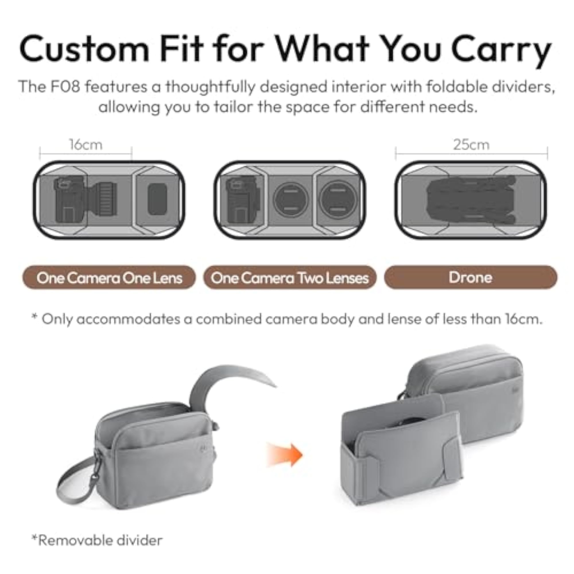 F08 Lightweight Splash-Proof Photography Camera Bag for Travel