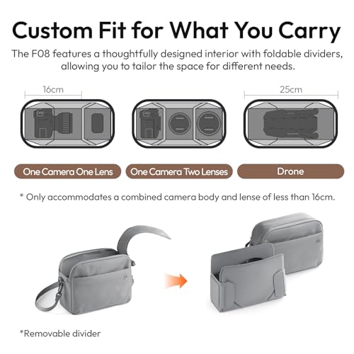 Image of ULANZI F08 Camera Bag Lightweight, Professional Splash-Proof Photography Camera Case Travel for Photographers Unisex Drone DSLR Mirrorless Camera Lens Tripod Holder 16'' Laptop-18L
