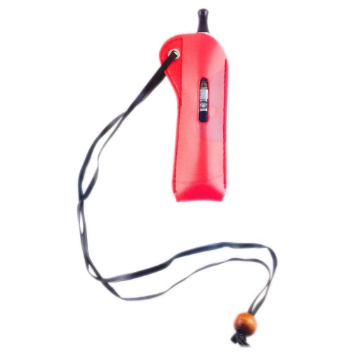 Lagiwa - Porte e cigarette etui tour de cou avec lanière en cuir (rouge)