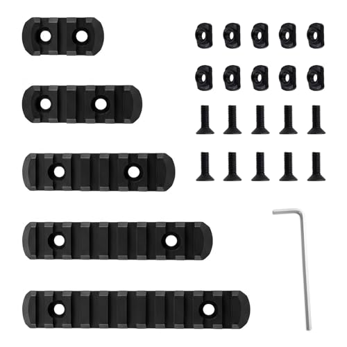 WestCH 5 Piezas 21 mm Picatinny Rails,12.5/10.5/8.4/6.5/4.46 x 2.1 cm