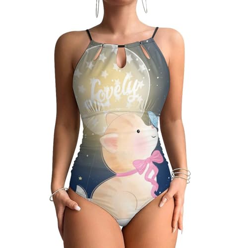 Monokini imprimé chat étoile et papillon pour vos journées farniente à la plage