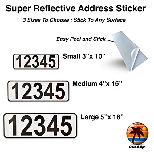 Curb-N-Sign, Super Reflective Horizontal Sticker, Custom Address Sticker, Mailbox, House, Business (Pack Of 1 (3 X 10 Inch), Green) #TOP2