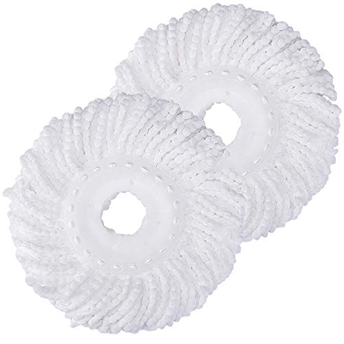 2-Pack Spin Mop Replacement Head Mop Micro Head Refill for 360Â° Spin Magic Mop-Microfiber Replacement Mop Head (White)