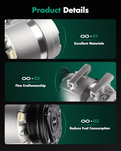 Image of SCITOO AC Compressor fit for Chevrolet for Camaro 5.7L 1998-2002 | Fast Cooling, Ultra Low Noise (≤72 dB)Air Conditioner Compressor with Clutch, Easy Installation, 1520312 10307260