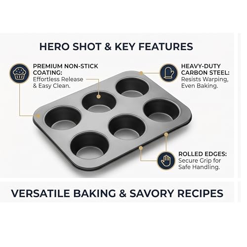 Image of Perfect Pricee Metal 6 Slot Muffin Tray (Muffin Tray)