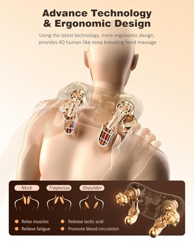 image for KNQZE Neck and Shoulder Massager with Heat, Cordless Back and Neck Mas