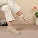 LeIsfIt Slipper Boots for Women Wide Warm House Shoes Non-slip Diabetic Winter Shoes Adjustable Bootie Slippers for Indoor & Outdoor, Beige Size 10