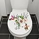 LEEINTO Toilettendeckel-Aufkleber, Vögel und Blumen, Multicolor, PVC, Floral, Toilettenaufkleber, Wand, Toilette, Sammelalbum