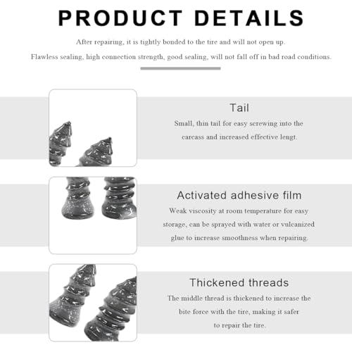 Image of 60PCS Tire Repair Rubber Nail, Self-Service Vacuum Tire Plug Tyre Repair Kit with with Screwdriver, Wheel Puncture Repair Screw Rubber Nails Kit for Car Motorcycle Truck