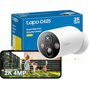 TP-Link Tapo Wire-Free MagCam, Indoor/Outdoor 2K Battery Powered WiFi Security Camera, Wireless Magnetic Mount, Starlight Color Night Vision, Person/Pet/Vehicle Detection, No Hub Required (Tapo C425)