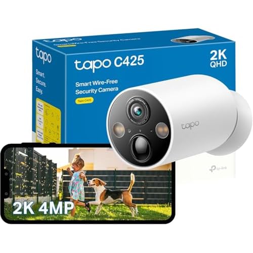 TP-Link Wire-Free MagCam, Indoor/Outdoor 2K Battery Powered WiFi Security Camera (Tapo C425) - Wireless Magnetic Mount, Starlight Color Night Vision, Person/Pet/Vehicle Detection, No Hub Req