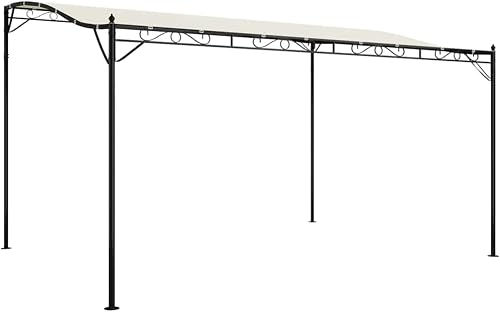 Auvent de Jardin 4x3 m Tonnelle Adossée Cadre en Acier R Mhdvray