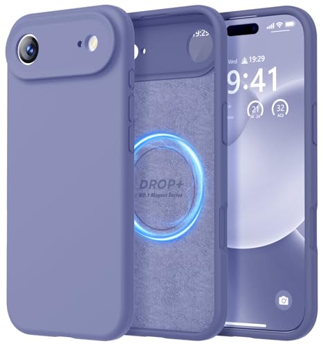 Image of LOVE 3000 Designed for iPhone Air Case, Premium Silicone [Compatible with Magsafe][Soft Anti-Scratch Microfiber Lining] Shockproof Protective Phone Case for Men Women 6.5 inch, Lavender Grey
