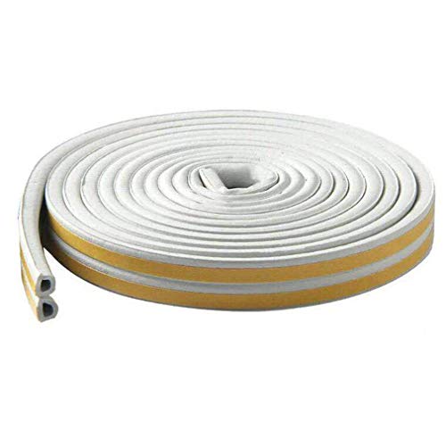 10m Weather Stripping for Door,Insulation Weatherproof Doors and Windows Soundproofing Seal Strip,Collision Avoidance Rubber Self-Adhesive Weatherstrip,2 Pack,Total 33Feet Long (White D)