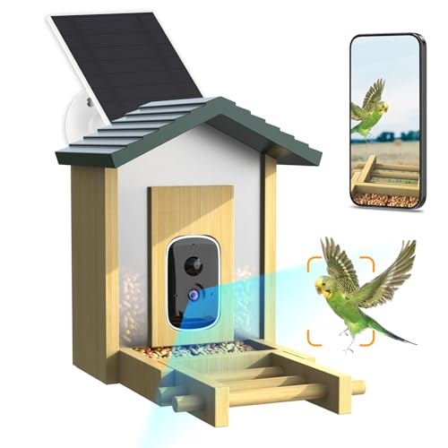 Akasumer Bird Feeder, 5MP Solar-powered Smart Bird Feeder with Camera,
