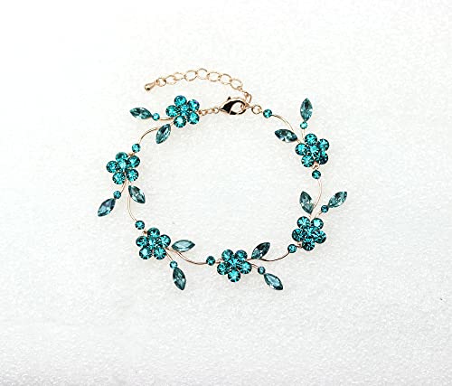 Image of Faship Gorgeous Rhinestone Crystal Floral Necklace Earrings Set