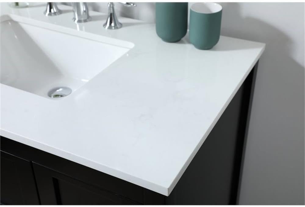 Elegant Decor Theo 32" Zinc Alloy MDF Single Bathroom Vanity in Black