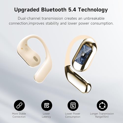 Ultra-Open-Ear-Earbuds-Bone-Conduction-Headphones-Wireless-Bluetooth-Waterproof-Deep-Bass-Earphones-for-Fitness-and-Running-Secure-Fit-for-Small-Ears-Sweat-Resistant-for-Workouts