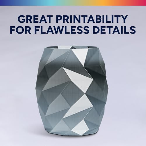 Image of OVERTURE Silk PLA Filament 1.75mm, Clog-Free Shiny, Metallic Shine 3D Printer Filament, 1kg Spool (2.2lbs), Ideal for Cosplay Jewelry & Home Decor (Silk Chrome Gray)