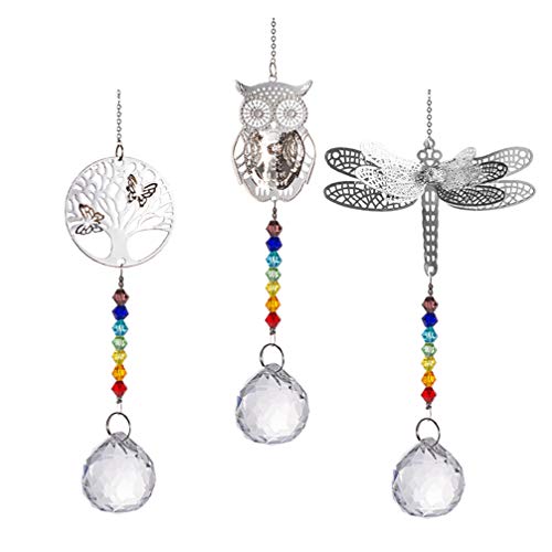 VALICLUD 3Pcs Suncatcher Cristal Prismas de Cristal Pendurado Bola De Vidro Pingente Pingentes para