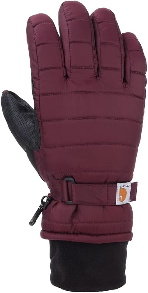 Carhartt Women's Quilts Insulated Breathable Glove with Waterproof Wicking Insert Large Crabapple