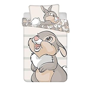 Disney Bambi Klopfer beddengoed set 2-delig. Afmetingen: 100 x 135 cm, 40×60 cm 100% katoen