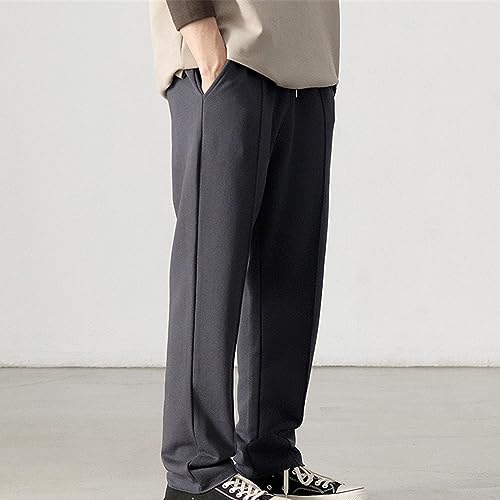 Autumn Japanese Retro Heavyweight Knitted Basic Sweatpants Men's Cotton Loose Drawstring Sport Casual Pants2