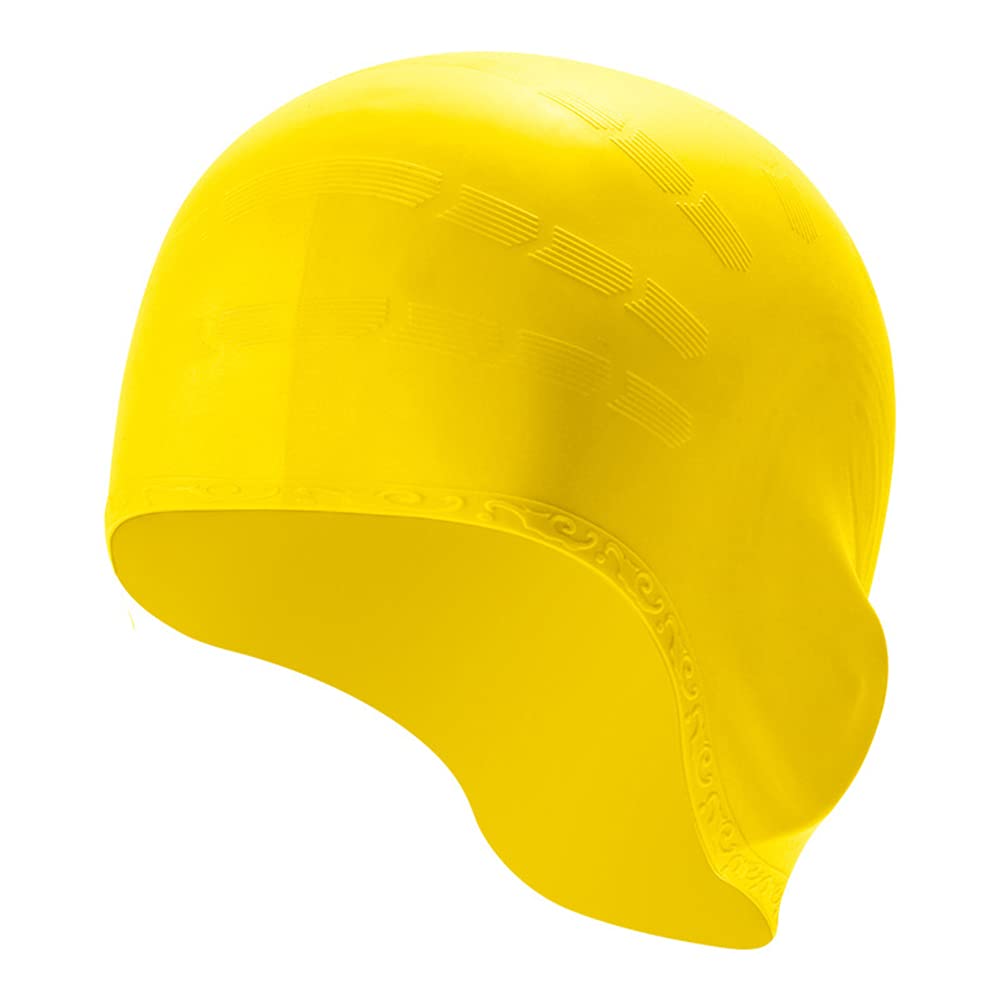 Thermal Cap Double Fabric Waterproof Swimming Cap Lycra Swimming Cap Unisex Adult Super Elastic and Lightweight Swimming Pool Sea Water Classic Silicone Comfortable Swimming Headphone Swimming Pool