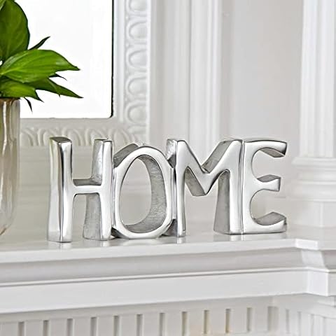 Paper High Recycled Metal 'HOME' Sign | 22cm x 8cm | Fair Trade & Handmade | New Home Decor Gift Mantelpiece Metal Ornament Cover