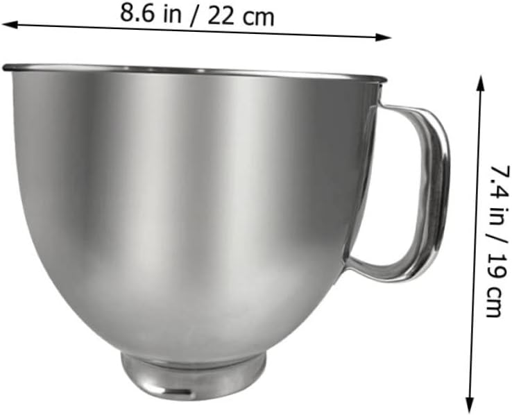 ABOOFAN Stainless Steel Bowl Mixer Replacement 5l Stand Mixer Bowl Easy to Mix Comfortable Handle