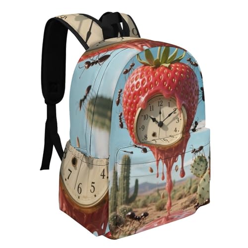 Strawberry Lightweight cartoon backpack, funny and cute laptop casual travel backpack2
