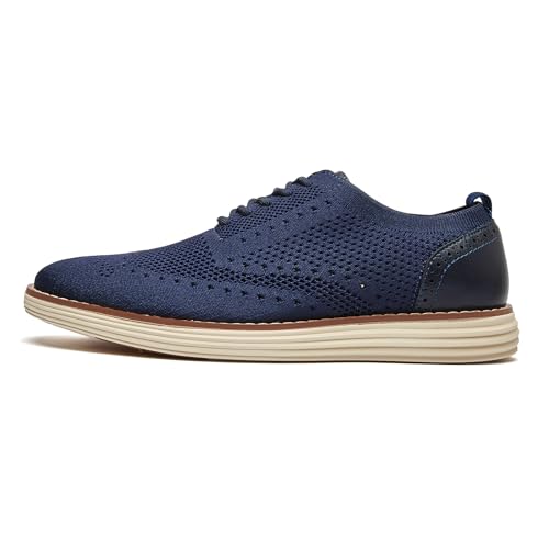 Image of Men's Mesh Dress Sneakers Casual Oxford Shoes Lightweight Walking Shoes Breathable Wingtip Shoes Knit Brogue Sneakers