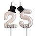 25th 52nd Birthday Candles, White 52 25 Year Old Cake Topper Cute Number Birthday Candles, Happy Birthday Party Decorations Gifts for Men Women