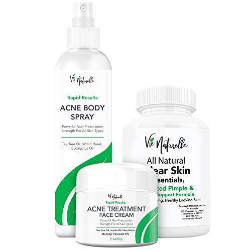 Acne Vitamin Supplements, Acne Body Spray & Acne Treatment Cream for Face & Body