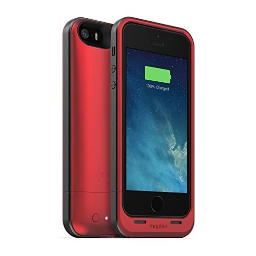 mophie Juice Pack Air Protective Case for iPhone 5, 5S and 5SE, Red