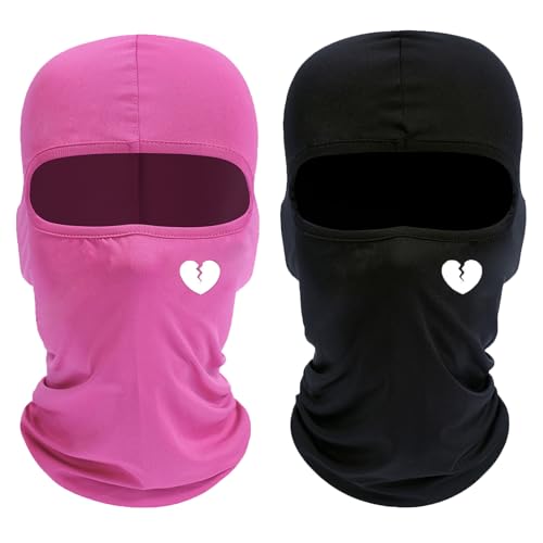 2 Pcs Balaclava Full Face para Hombre, Cascos de Ciclismo, Máscara para Esquí, Capucha para Senderismo, Acampada, Caza, Táctico, Militar, Motocicleta (Rosa + Negro) miniatura 1
