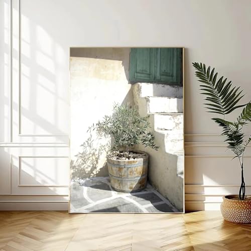 Toile paysage côtier vert olive pour sublimer votre décoration de salon