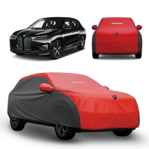 Image of PROTEGO Prime Series India's 1st Anti-Tear Car Cover for BMW iX | Heavy-Duty, Custom Fit, All Weather Protection | 100% Waterproof, Windproof & Hail Resistant | 2-Year Warranty | Red + Black