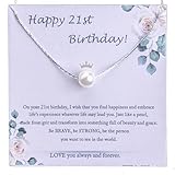 21st Birthday Gifts for Her Girlfriend Pearl Necklace Gifts for Friends Daughter 21th Birthday Gifts for Women Daughter Niece 21 Year Old Bday Gift for 21 Year Old Female Friend Sister Y Necklace