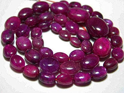 Rubis fil de perles ovales lisses de 5-10mm pour réparer un collier