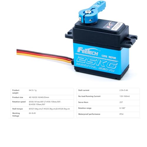 Servo 25kg pour voiture RC sur circuit tout-terrain et avion télécommandé